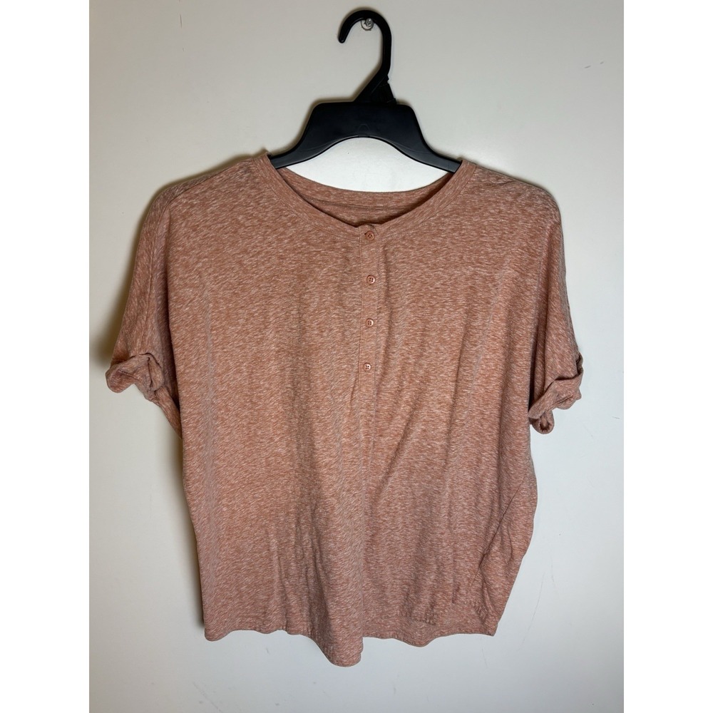 Duluth T-Shirt Womens XXL Longtail Henley Short Sleeve Boxy UPF 35 52805